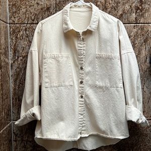 Cream shacket, size L
